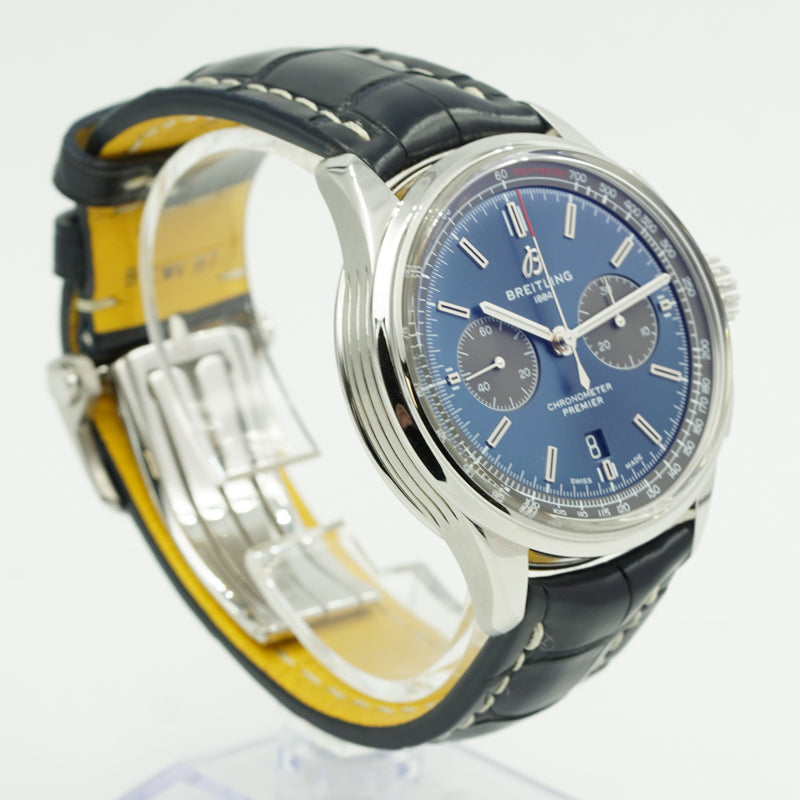 SOLD -3/01/24 - Breitling Premier B01 Chronograph 42mm Blue Dial AB0118A61C1P1 B&P Circa 2022