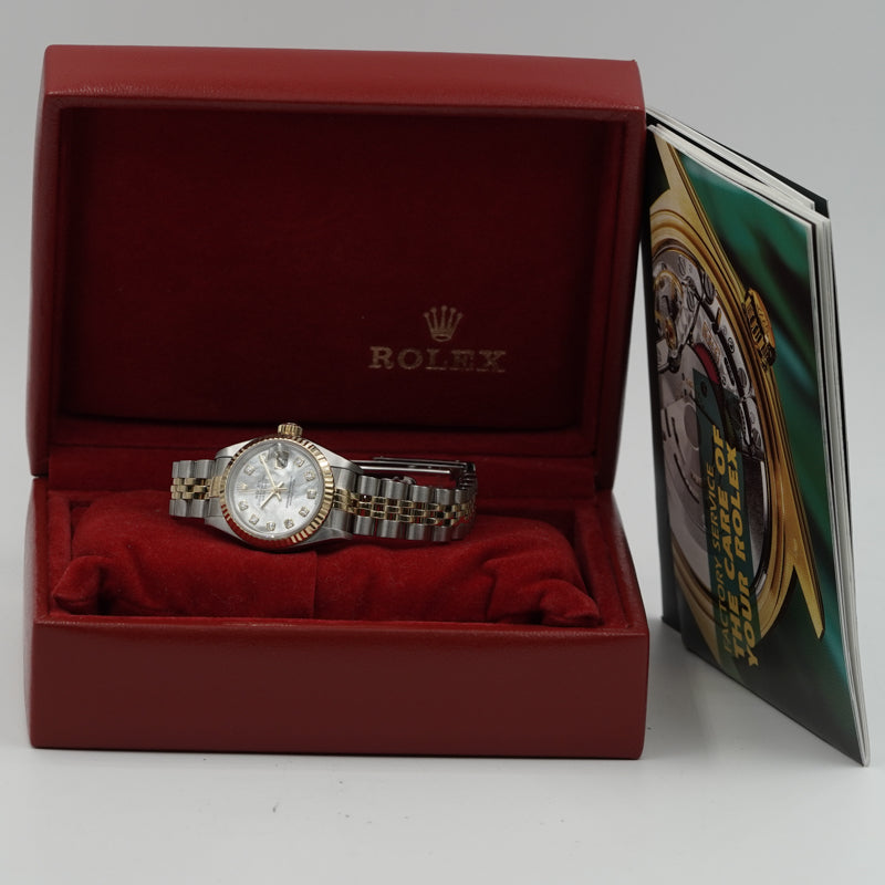 SOLD - 10/11/24 - Rolex Lady-Datejust 79173 Two-Tone MOP Dial Diamond Markers w. Box Circa '01