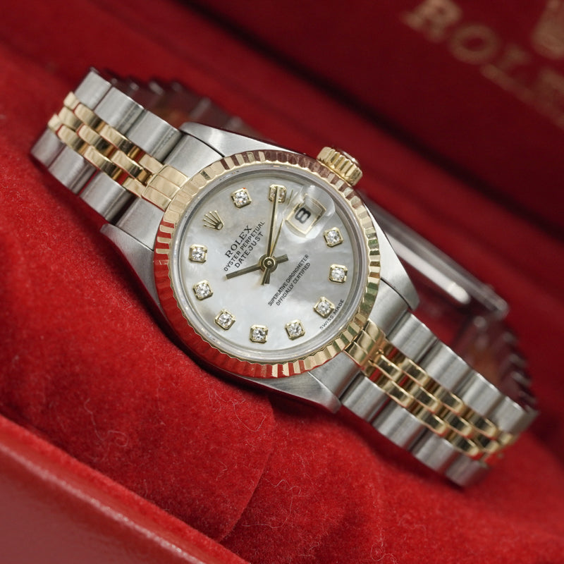 SOLD - 10/11/24 - Rolex Lady-Datejust 79173 Two-Tone MOP Dial Diamond Markers w. Box Circa '01