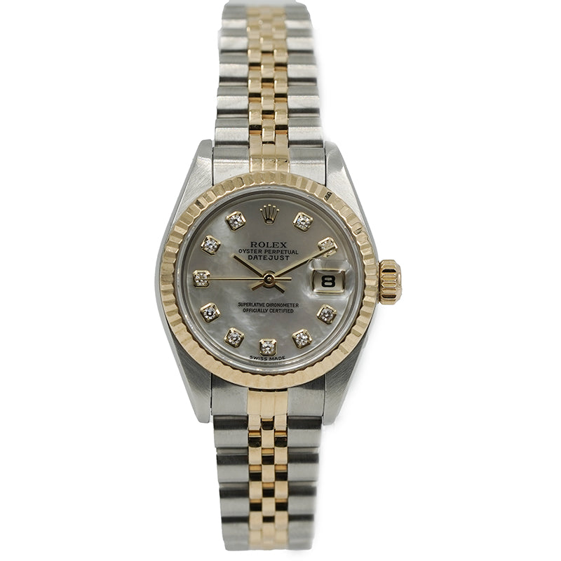 SOLD - 10/11/24 - Rolex Lady-Datejust 79173 Two-Tone MOP Dial Diamond Markers w. Box Circa '01