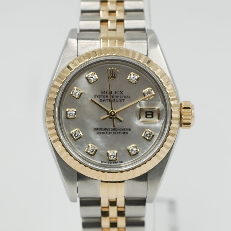 SOLD - 10/11/24 - Rolex Lady-Datejust 79173 Two-Tone MOP Dial Diamond Markers w. Box Circa '01