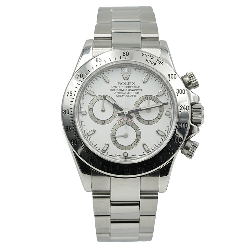 SOLD - 11/20/24 - Rolex Daytona 116520 White Dial Stainless Steel B&P 2008