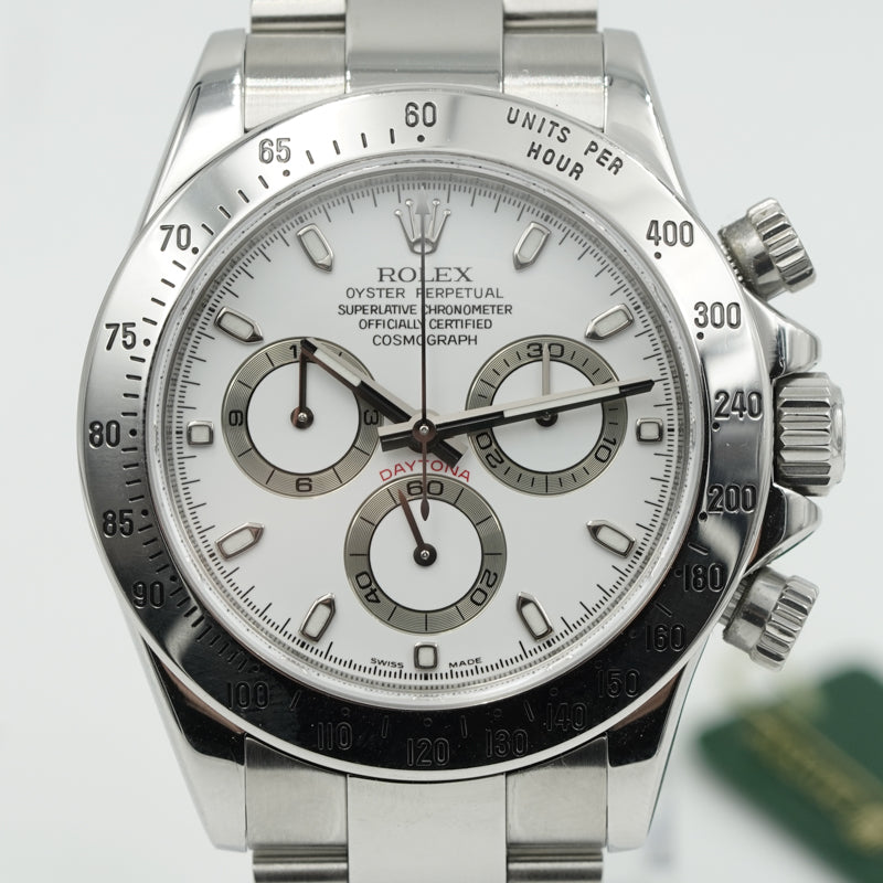 SOLD - 11/20/24 - Rolex Daytona 116520 White Dial Stainless Steel B&P 2008