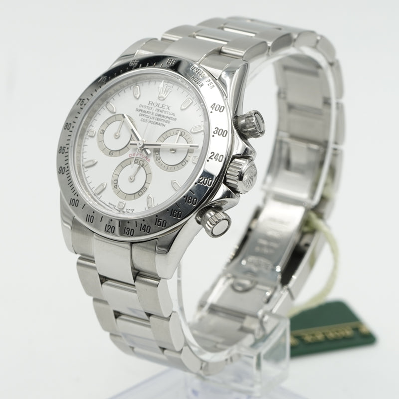 SOLD - 11/20/24 - Rolex Daytona 116520 White Dial Stainless Steel B&P 2008