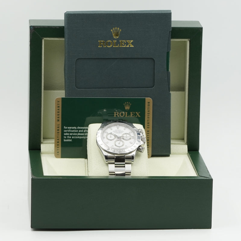 SOLD - 11/20/24 - Rolex Daytona 116520 White Dial Stainless Steel B&P 2008