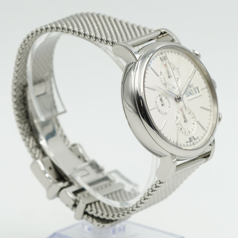 SOLD - 6/25/24 - IWC Portofino Chronograph IW391009 Silver Dial on Bracelet 2018 B&P