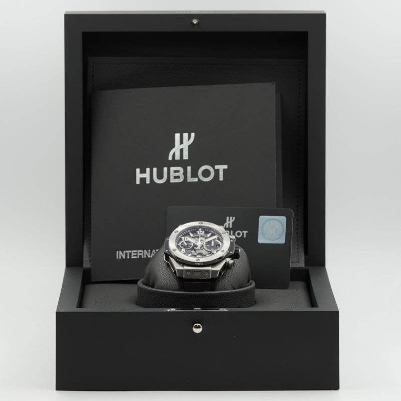 SOLD - 11/20/24 - Hublot Big Bang Unico 42 Titanium 441.NX.1171.RX B&P Titanium Bezel '23