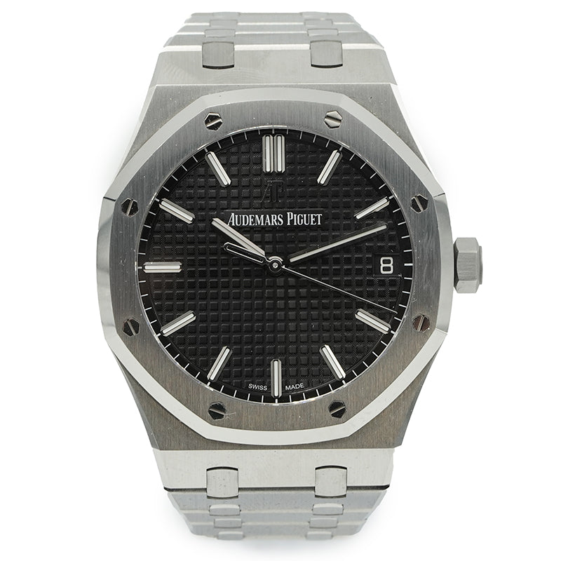 SOLD - 10/19/24 -Audemars Piguet Royal Oak 41mm Black Dial 15400ST.OO.1220ST.01 B&P