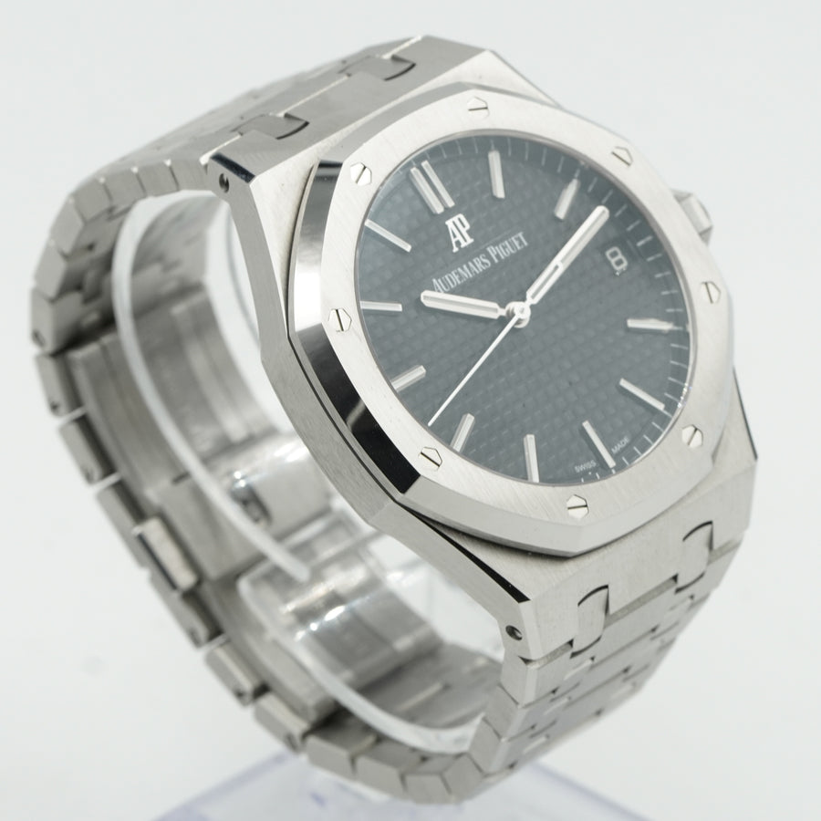 SOLD - 10/19/24 -Audemars Piguet Royal Oak 41mm Black Dial 15400ST.OO.1220ST.01 B&P