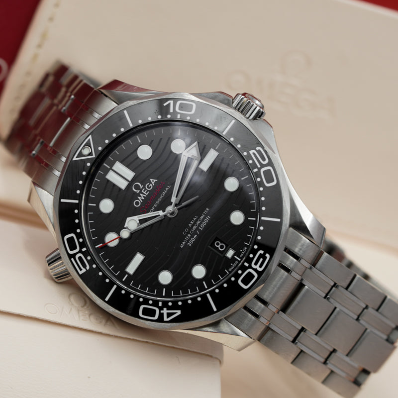 SOLD - 3/9/24 - Omega Seamaster 300m Diver 210.30.42.20.01.001 Black Dial B&P 2023