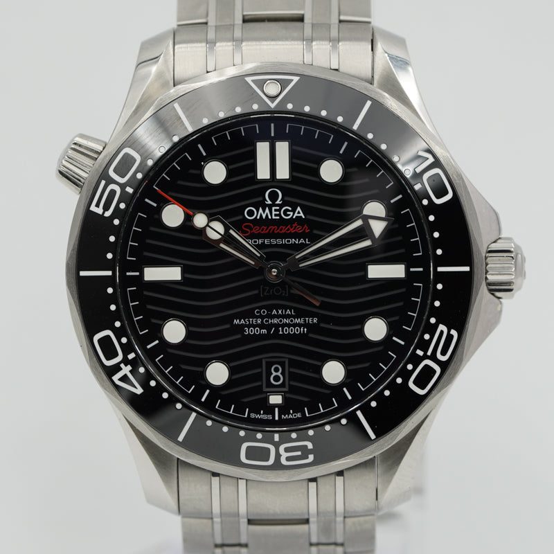 SOLD - 3/9/24 - Omega Seamaster 300m Diver 210.30.42.20.01.001 Black Dial B&P 2023