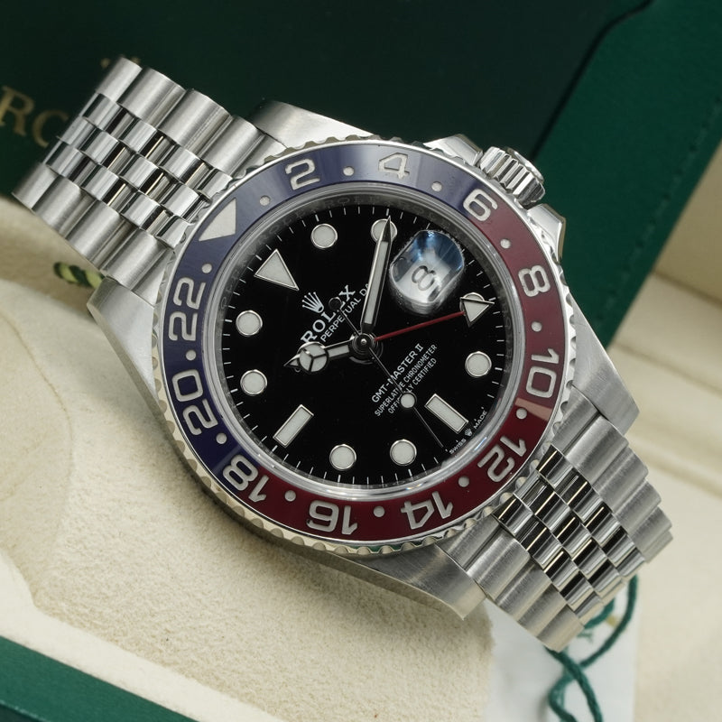 SOLD - 12/14/24 - Rolex GMT-Master II 126710BLRO Pepsi B&P '23 on Jubilee Bracelet