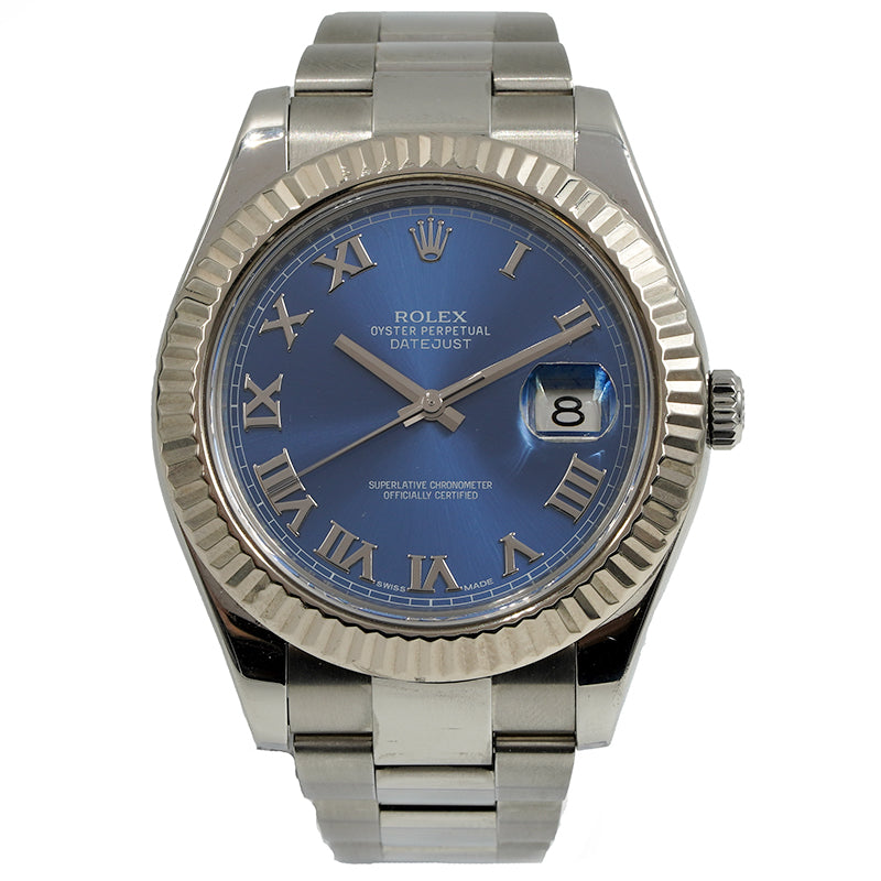 Rolex Datejust II 41mm Blue Dial 116334 Stainless Steel 2015 w. Card