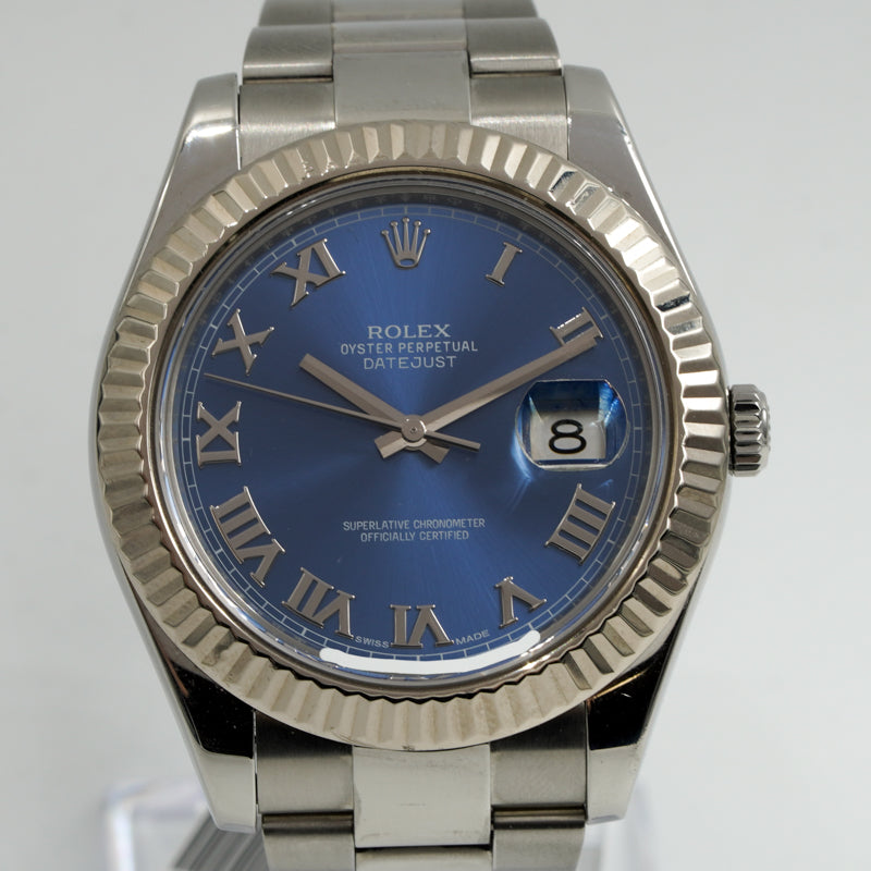 Rolex Datejust II 41mm Blue Dial 116334 Stainless Steel 2015 w. Card