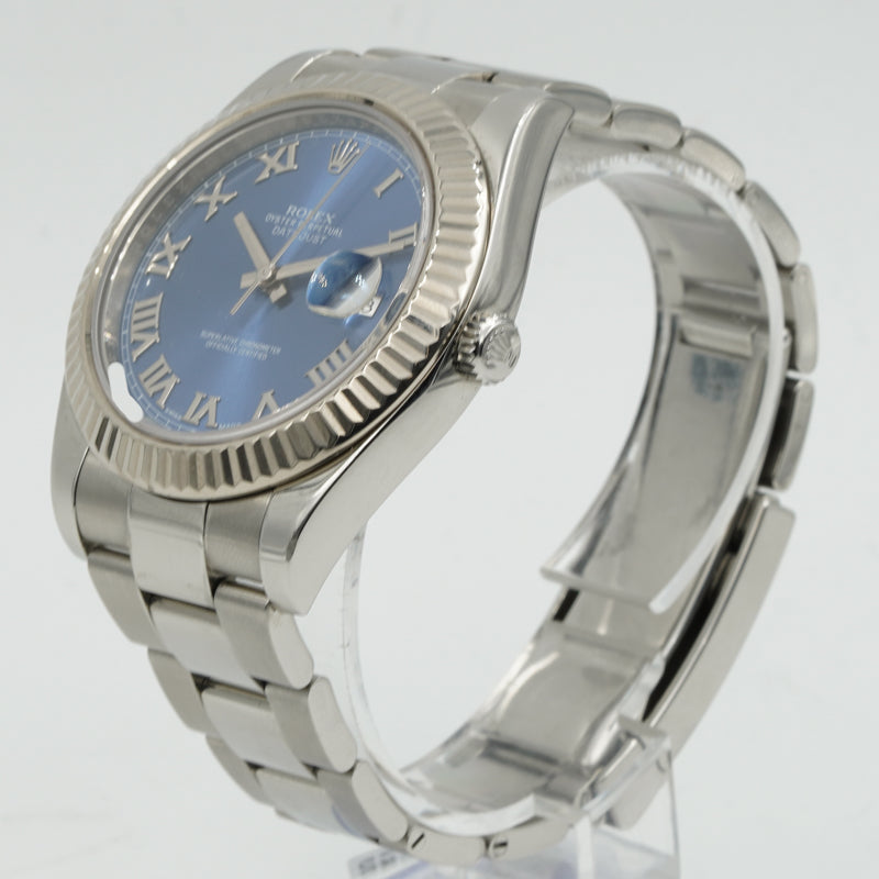 Rolex Datejust II 41mm Blue Dial 116334 Stainless Steel 2015 w. Card