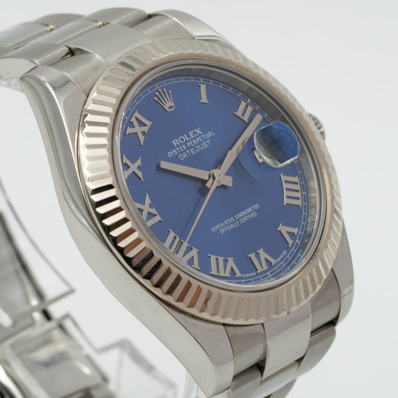 Rolex Datejust II 41mm Blue Dial 116334 Stainless Steel 2015 w. Card