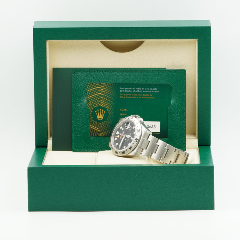 SOLD - 7/19/24 - Rolex Explorer II 226570 Black Dial 42mm B&P '23 Stainless Steel