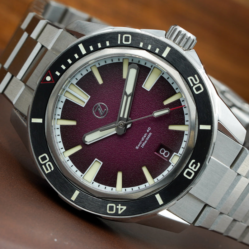 Zelos Swordfish Automatic Stainless Steel Burgundy Dial 2021 B&P