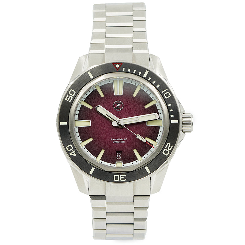 Zelos Swordfish Automatic Stainless Steel Burgundy Dial 2021 B&P