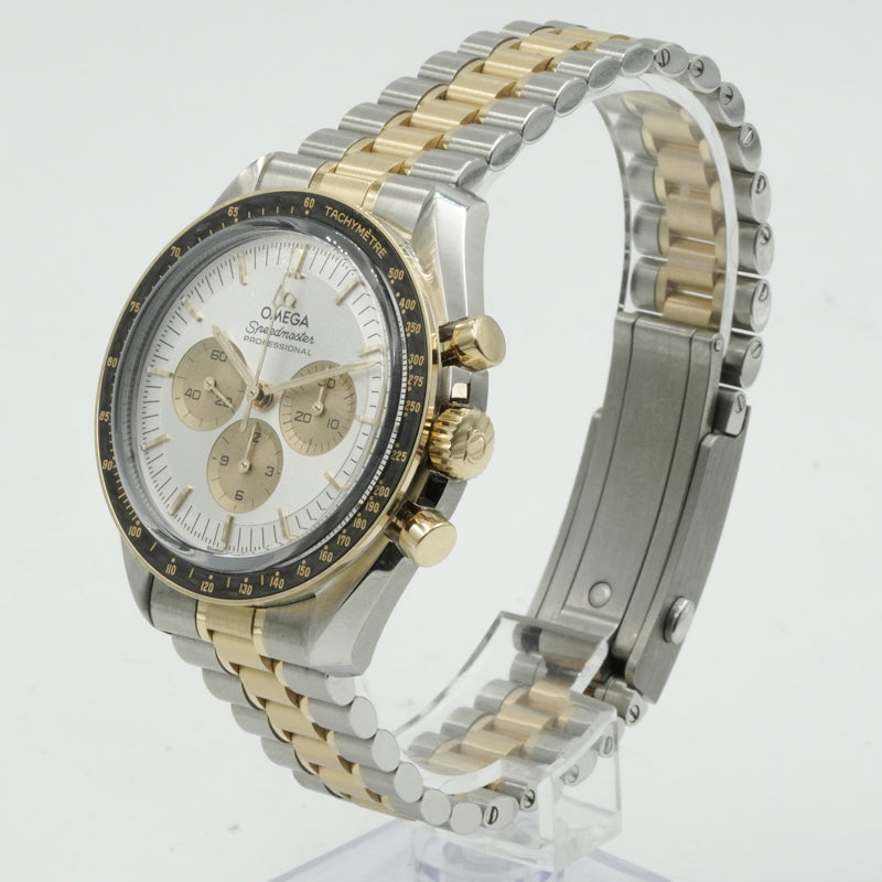 SOLD - 12/5/24 - Omega Moonshine Gold Two-Tone Speedmaster Moonwatch 310.20.42.50.02.001 B&P 2024
