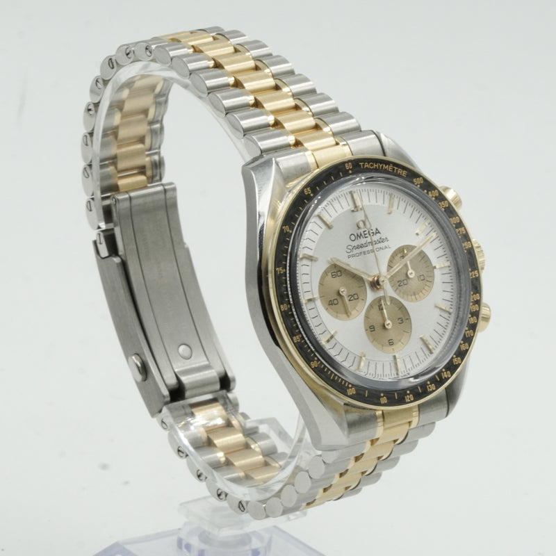SOLD - 12/5/24 - Omega Moonshine Gold Two-Tone Speedmaster Moonwatch 310.20.42.50.02.001 B&P 2024