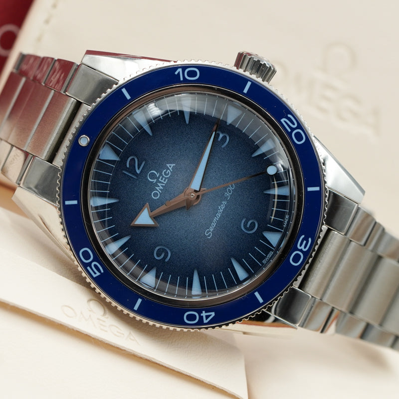 SOLD - 6/6/24 - Omega Summer Blue Seamaster 300 Heritage '23 B&P 234.30.41.21.03.002