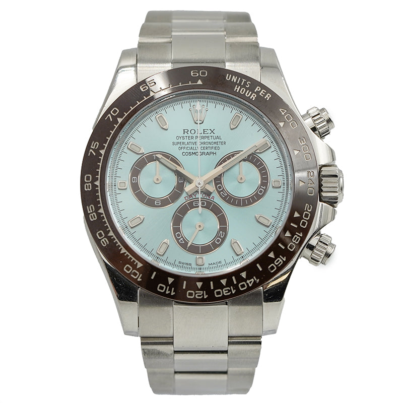 SOLD - 5-22-24 - Rolex Daytona Platinum Ice Blue Dial 116506-0002 B&P 2014