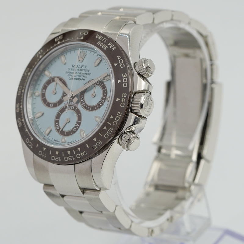 SOLD - 5-22-24 - Rolex Daytona Platinum Ice Blue Dial 116506-0002 B&P 2014