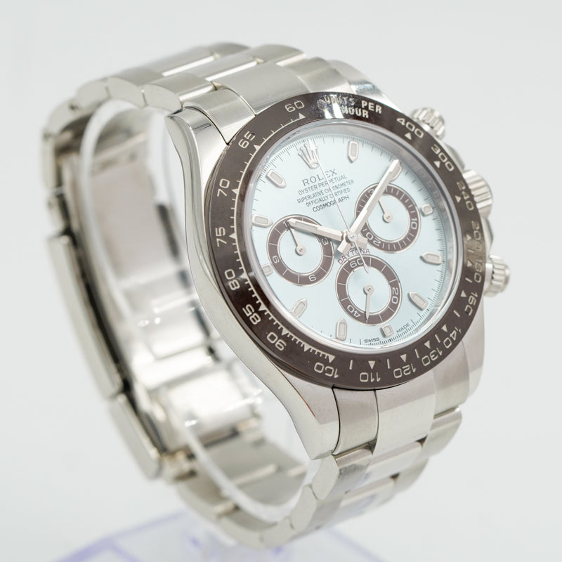 SOLD - 5-22-24 - Rolex Daytona Platinum Ice Blue Dial 116506-0002 B&P 2014