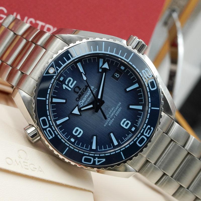 SOLD - 2/27/25 - Omega Seamaster Planet Ocean 39.5mm Summer Blue B&P '24 215.30.40.20.03.002