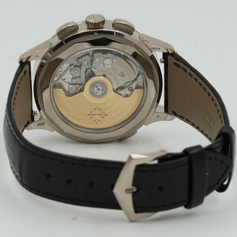 SOLD - 9/17/24 - Patek Philippe 5930G World Time Chronograph 18K White Gold 2020 B&P