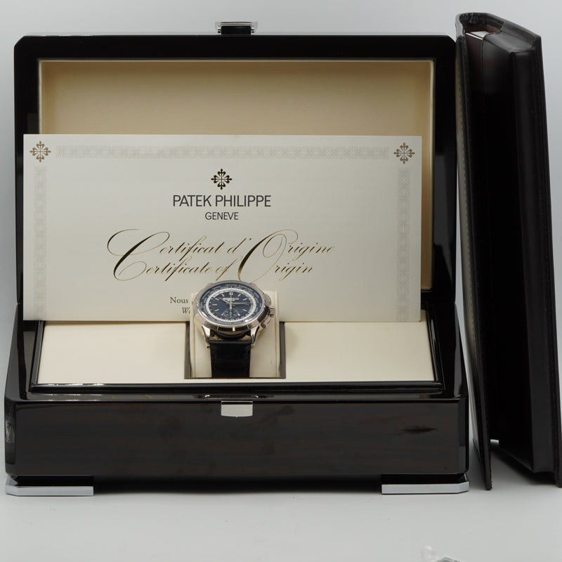 SOLD - 9/17/24 - Patek Philippe 5930G World Time Chronograph 18K White Gold 2020 B&P