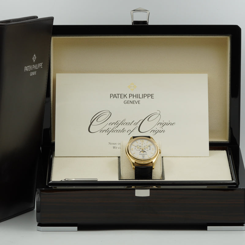 SOLD - 7/5/24 - Patek Philippe 5146J Annual Calendar 18K Yellow Gold Cream Dial B&P 2009