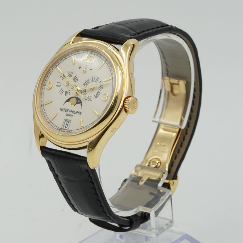 SOLD - 7/5/24 - Patek Philippe 5146J Annual Calendar 18K Yellow Gold Cream Dial B&P 2009
