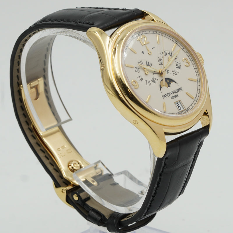 SOLD - 7/5/24 - Patek Philippe 5146J Annual Calendar 18K Yellow Gold Cream Dial B&P 2009
