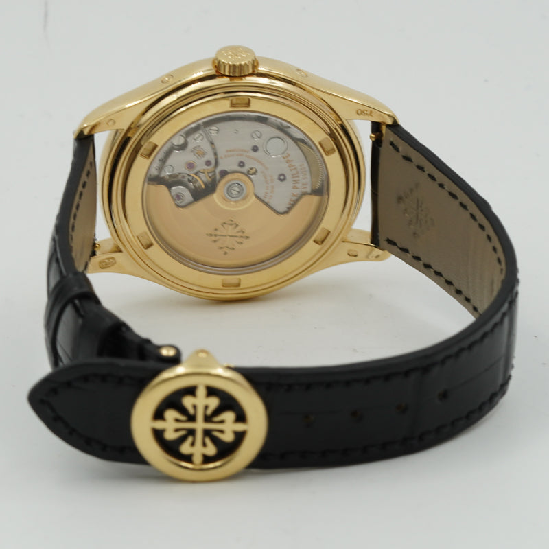 SOLD - 7/5/24 - Patek Philippe 5146J Annual Calendar 18K Yellow Gold Cream Dial B&P 2009