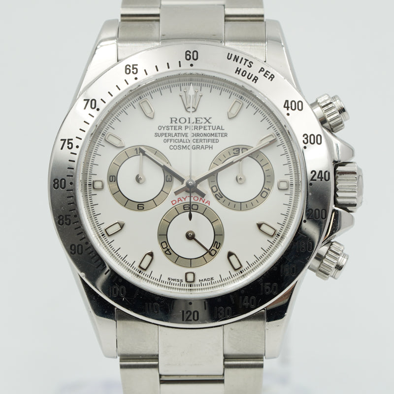 SOLD - 7/10/24 - Rolex Daytona 116520 Stainless Steel White Dial Circa 2002