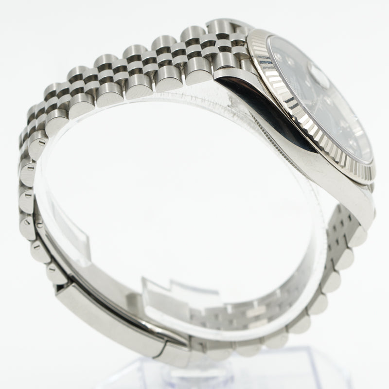 SOLD - 9/21/24 - Rolex Datejust 126334 Blue Dial Diamond Indices 41mm Fluted Bezel B&P 2018