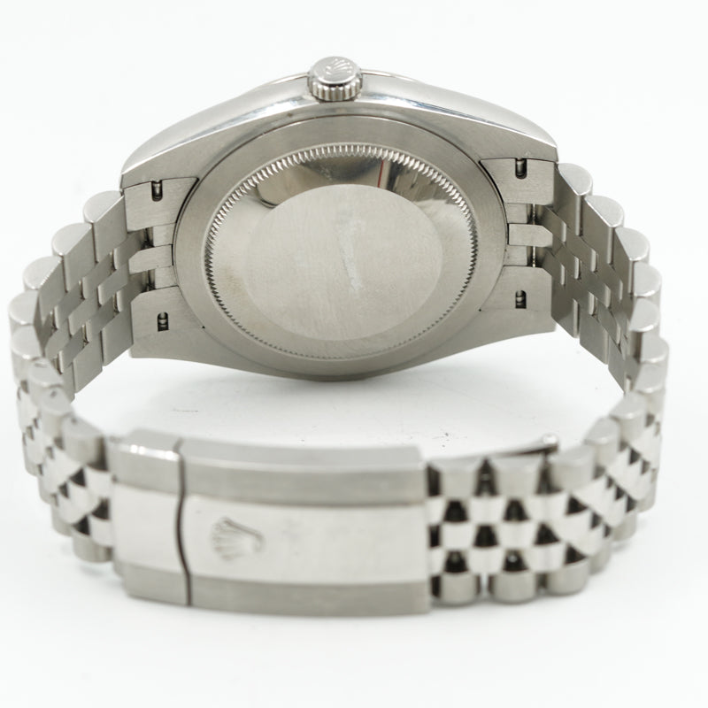 SOLD - 9/21/24 - Rolex Datejust 126334 Blue Dial Diamond Indices 41mm Fluted Bezel B&P 2018