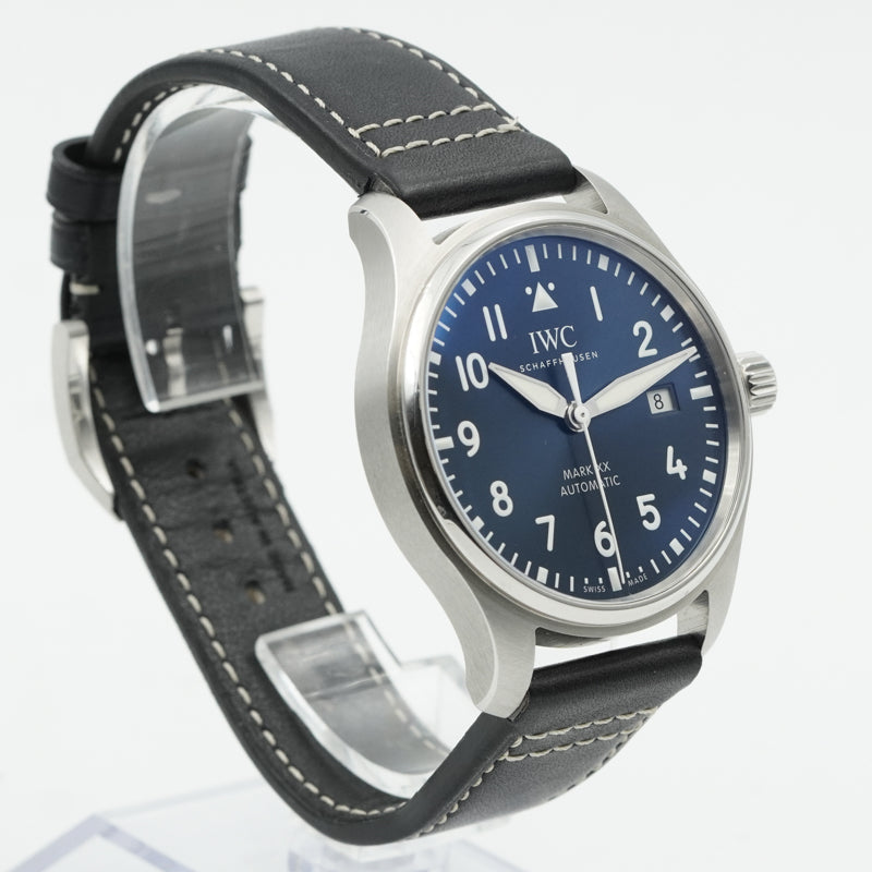 SOLD - 1/15/25 - IWC Pilots Watch Mark XX Blue Dial Leather Strap 40mm IW328203 B&P 2023