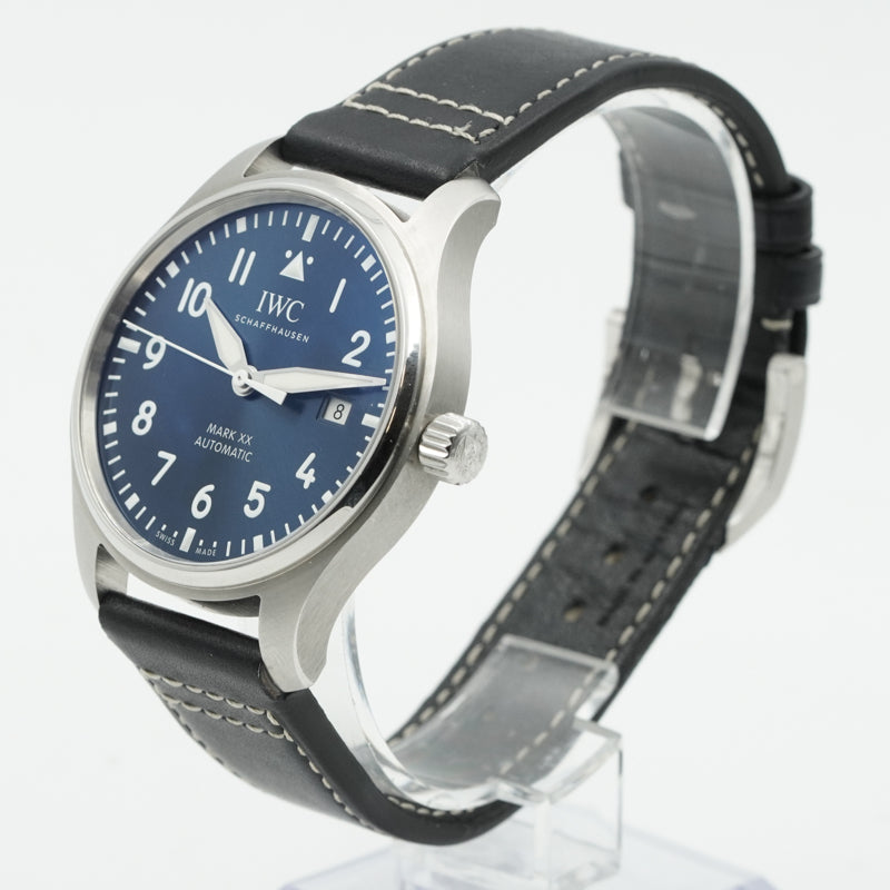 SOLD - 1/15/25 - IWC Pilots Watch Mark XX Blue Dial Leather Strap 40mm IW328203 B&P 2023
