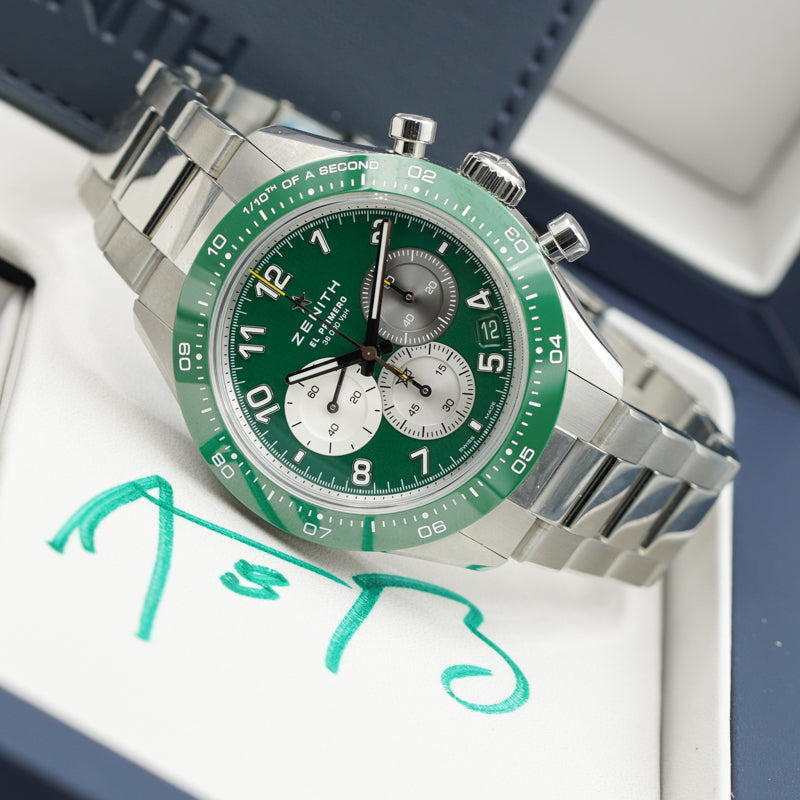 SOLD - 6/17/24 - Zenith Chronomaster Sport Aaron Rodgers Limited Edition B&P 2023