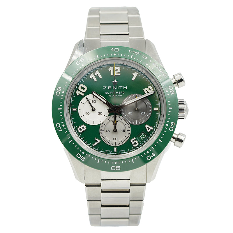 SOLD - 6/17/24 - Zenith Chronomaster Sport Aaron Rodgers Limited Edition B&P 2023