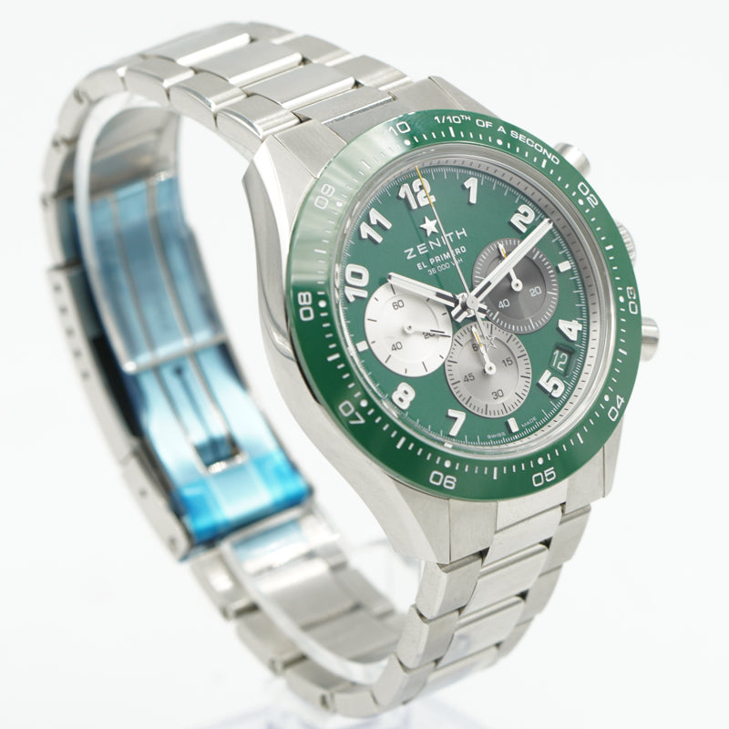 SOLD - 6/17/24 - Zenith Chronomaster Sport Aaron Rodgers Limited Edition B&P 2023