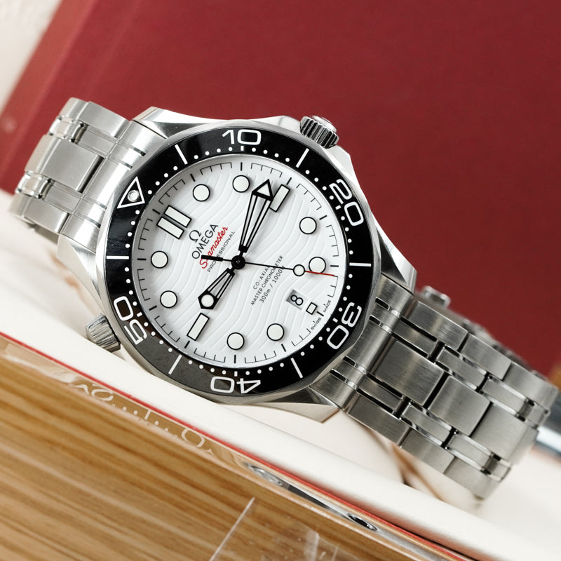 SOLD - 3/5/25 - Omega Seamaster Diver 300 White 210.30.42.20.04.001 B&P 2021