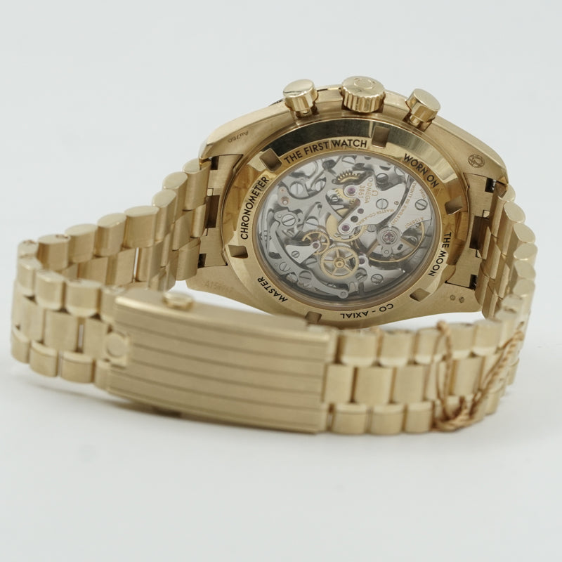 SOLD - 1/31/25 - Omega Speedmaster Moonshine Gold 18k Green 310.60.42.50.10.001 42mm B&P 2023