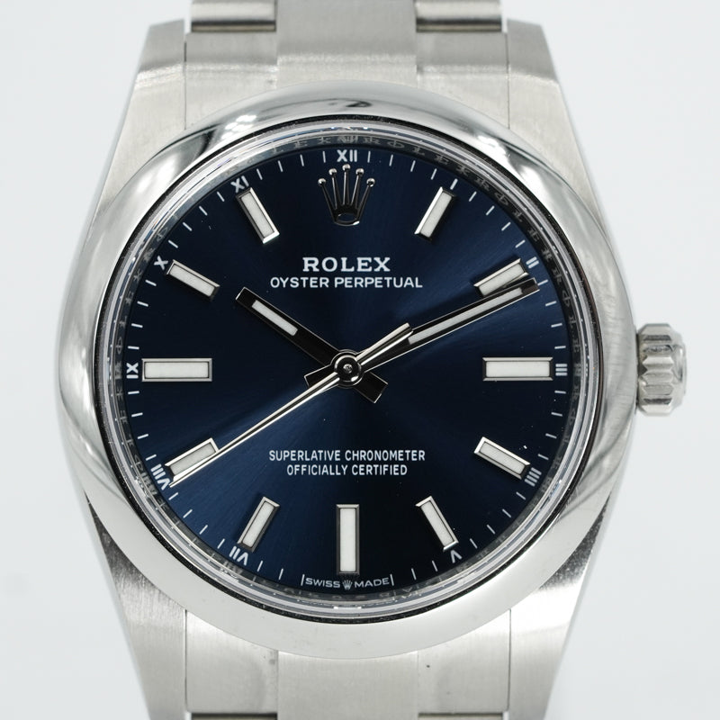 Rolex Oyster Perpetual 124200 34mm Blue Dial Stainless Steel Card Only 2023