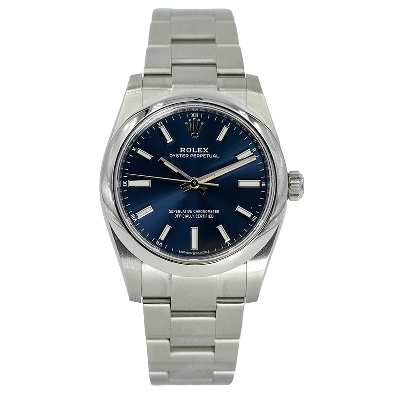 Rolex Oyster Perpetual 124200 34mm Blue Dial Stainless Steel Card Only 2023