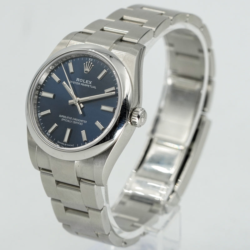 Rolex Oyster Perpetual 124200 34mm Blue Dial Stainless Steel Card Only 2023