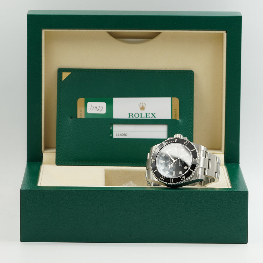 SOLD - Rolex Submariner 114060 40mm No Date B&P '19 Black Ceramic
